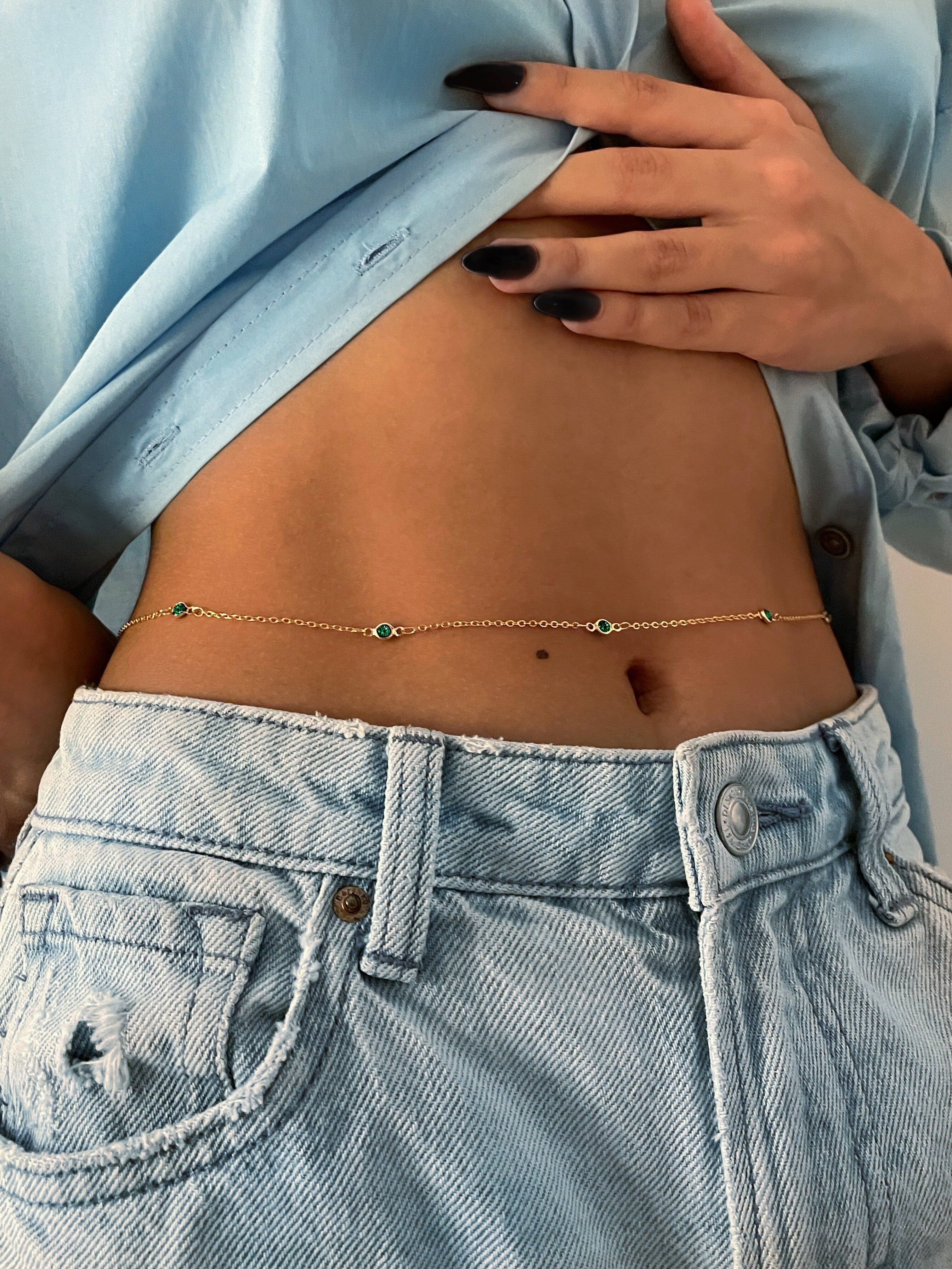 Nicolette Emerald Belly Chain